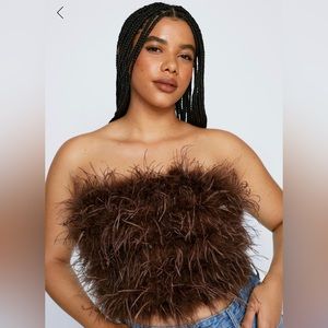 Nasty Gal Feather Tube Top
